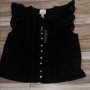 Industry NWT size small Black Eyelet Women's Top blouse